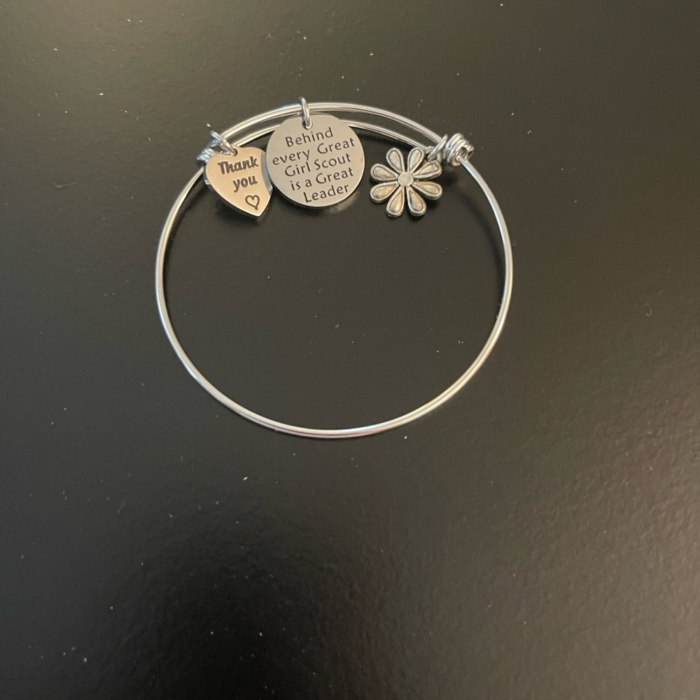 Girl Scout leader gift Silver tone costume  Charm Bracelet
